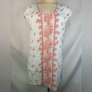 Cabi Light Blue and Red Floral Sleeveless Pullover Top Women’s Medium